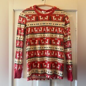 NWT Angel Dear Christmas Vintage Style Deer Fair Isle Lounge Wear Top